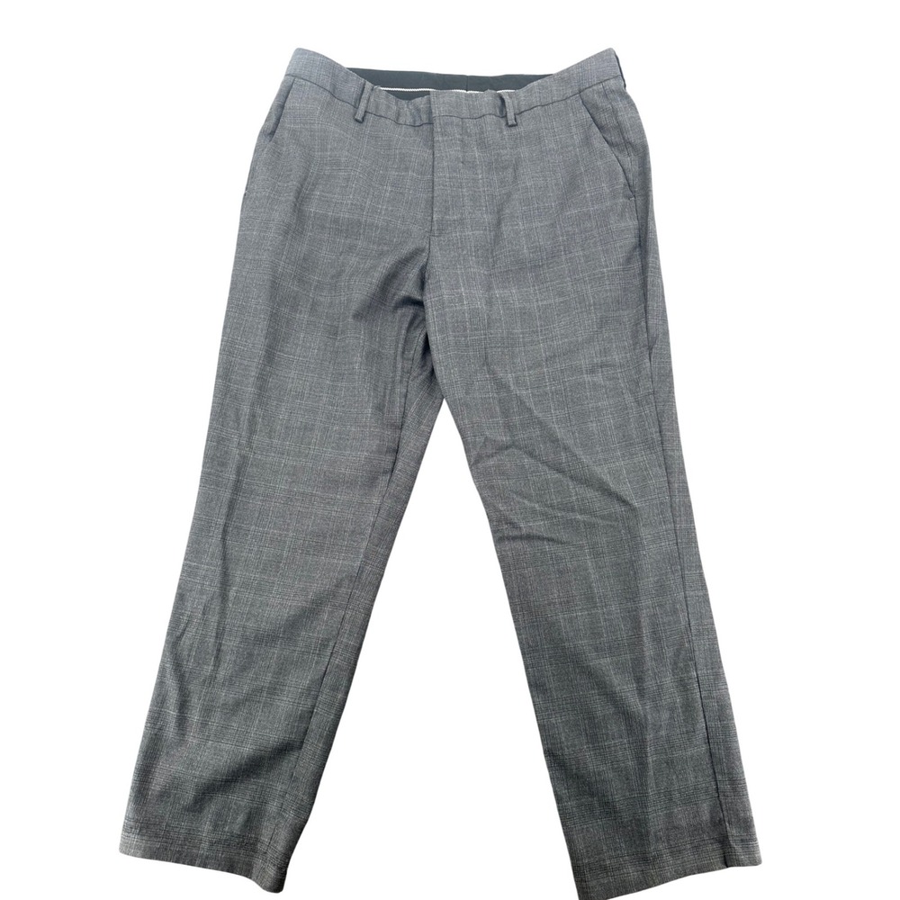 Bonobos Mens Grey Glen Plaid Wool Blend Dress Pants Trousers Size 36 x 29